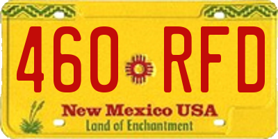 NM license plate 460RFD