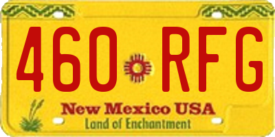 NM license plate 460RFG
