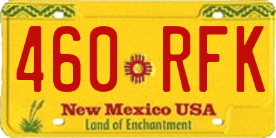 NM license plate 460RFK