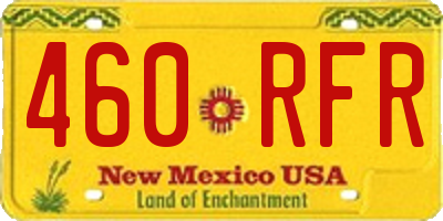 NM license plate 460RFR