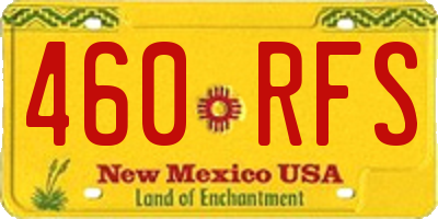 NM license plate 460RFS