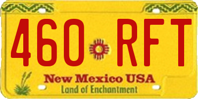 NM license plate 460RFT