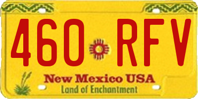 NM license plate 460RFV
