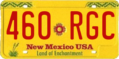 NM license plate 460RGC