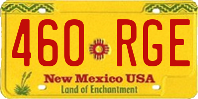 NM license plate 460RGE