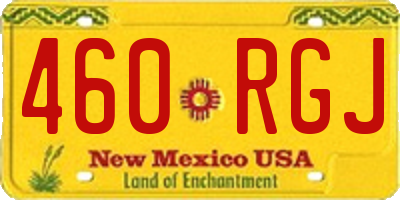 NM license plate 460RGJ