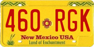 NM license plate 460RGK