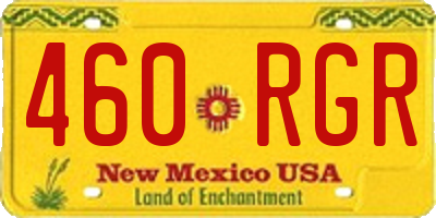 NM license plate 460RGR