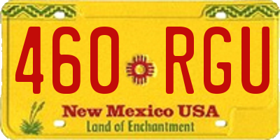 NM license plate 460RGU