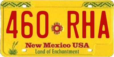 NM license plate 460RHA