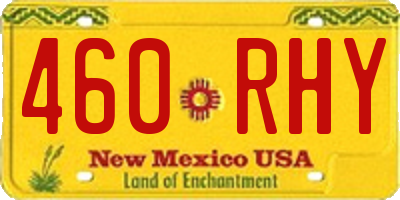 NM license plate 460RHY