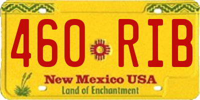 NM license plate 460RIB