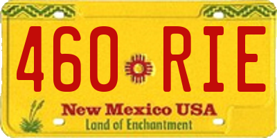 NM license plate 460RIE