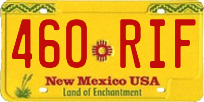 NM license plate 460RIF