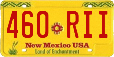 NM license plate 460RII