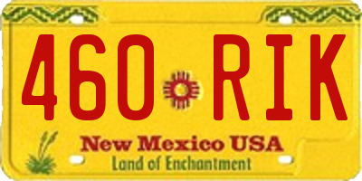 NM license plate 460RIK