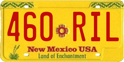 NM license plate 460RIL