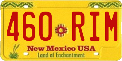 NM license plate 460RIM