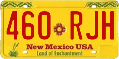 NM license plate 460RJH
