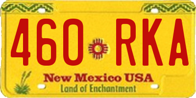 NM license plate 460RKA