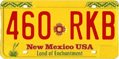 NM license plate 460RKB