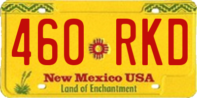 NM license plate 460RKD