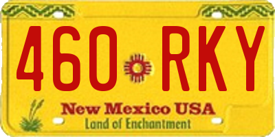 NM license plate 460RKY