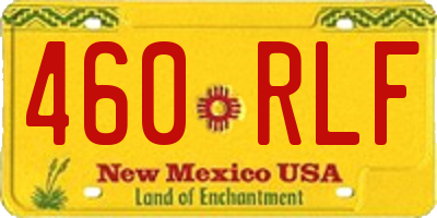 NM license plate 460RLF