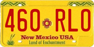 NM license plate 460RLO