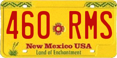 NM license plate 460RMS
