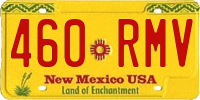 NM license plate 460RMV