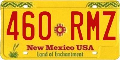 NM license plate 460RMZ
