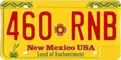 NM license plate 460RNB