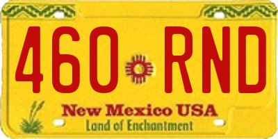 NM license plate 460RND