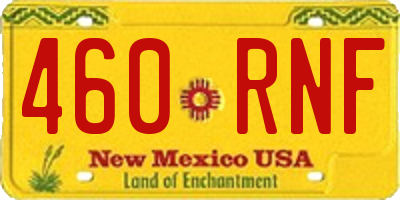 NM license plate 460RNF