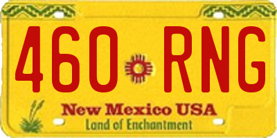 NM license plate 460RNG