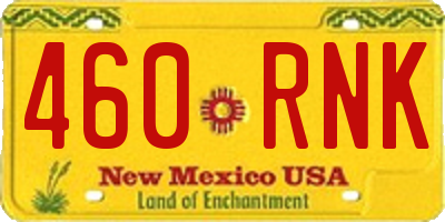 NM license plate 460RNK