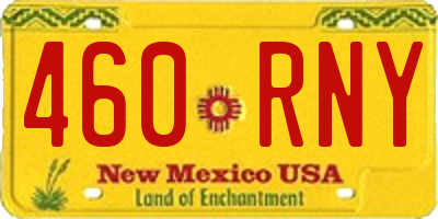NM license plate 460RNY