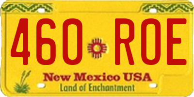 NM license plate 460ROE