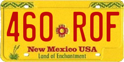 NM license plate 460ROF