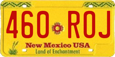 NM license plate 460ROJ