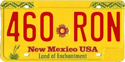 NM license plate 460RON