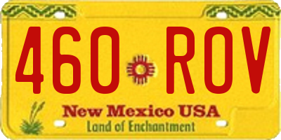 NM license plate 460ROV