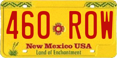 NM license plate 460ROW