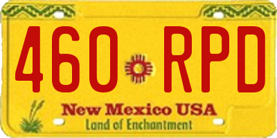 NM license plate 460RPD