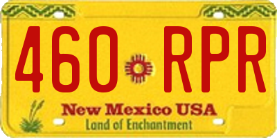 NM license plate 460RPR