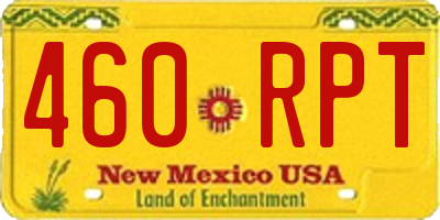 NM license plate 460RPT