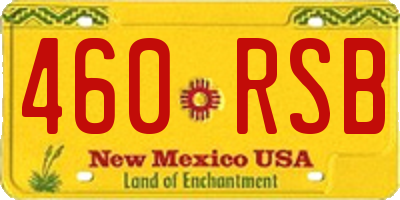NM license plate 460RSB
