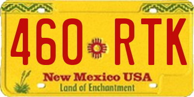 NM license plate 460RTK
