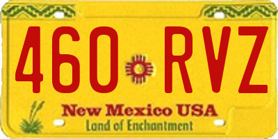 NM license plate 460RVZ